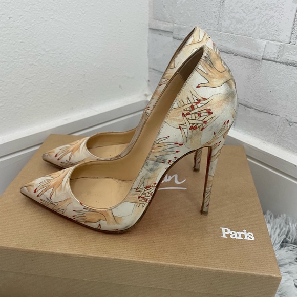Multi color hand print Christian Louboutins - Picture 3 of 8
